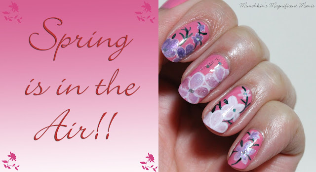 Spring flower nail design Spring flower nail design