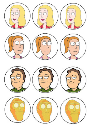Musings of an Average Mom: Free printable Rick and Morty cupcake toppers