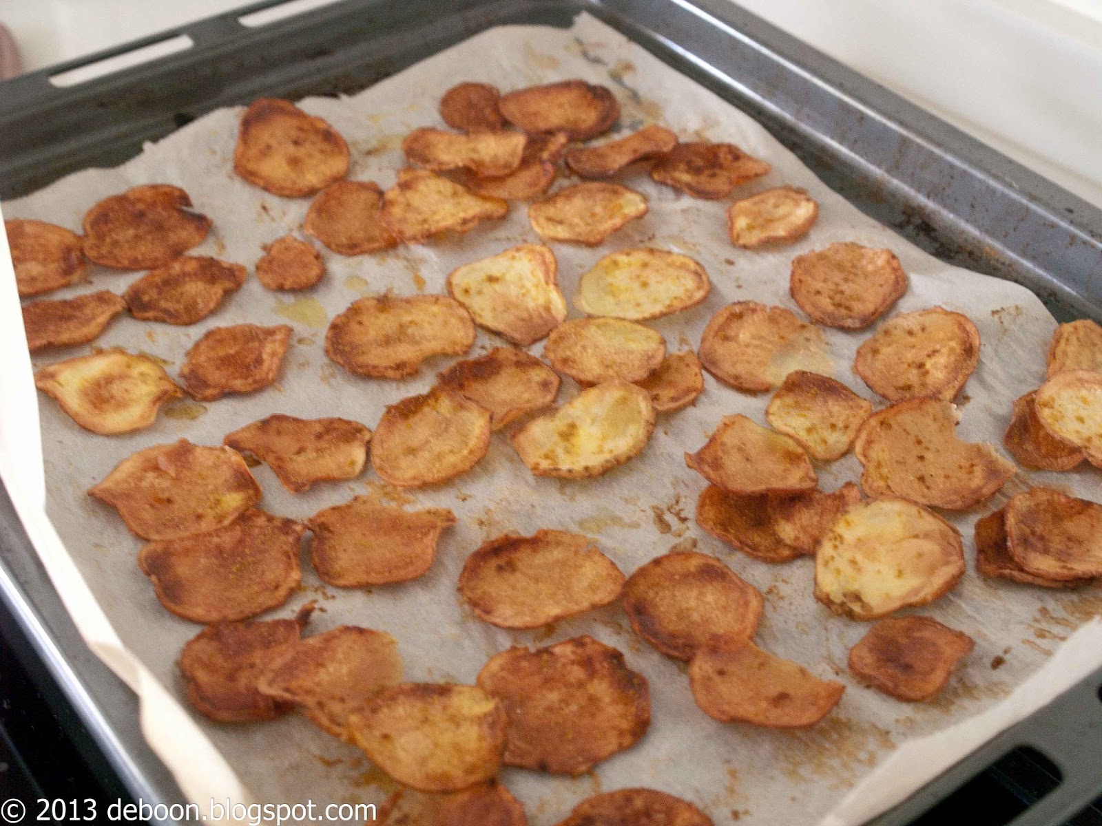 Chips maken in de oven De Boon in de Tuin