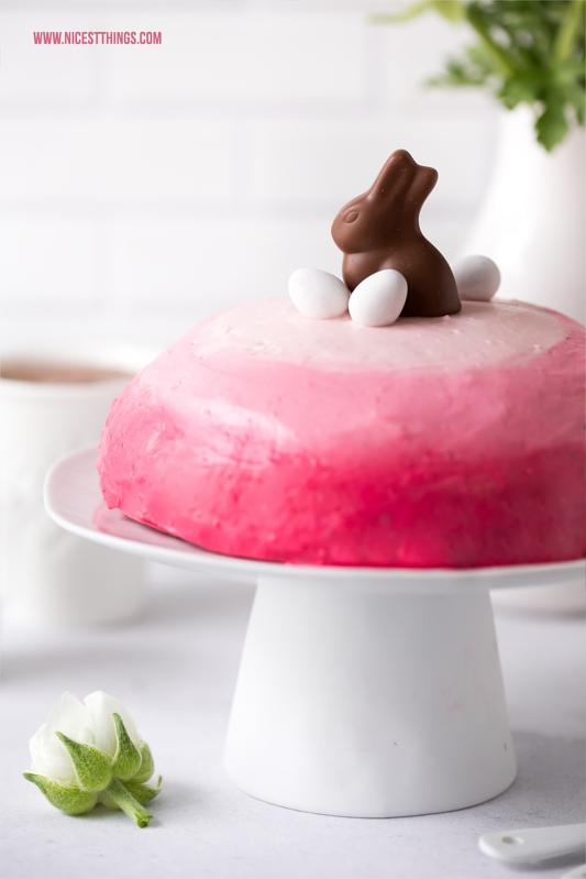 Ostertorte Deko Idee zu Ostern: Ombre Torte in Rosa 