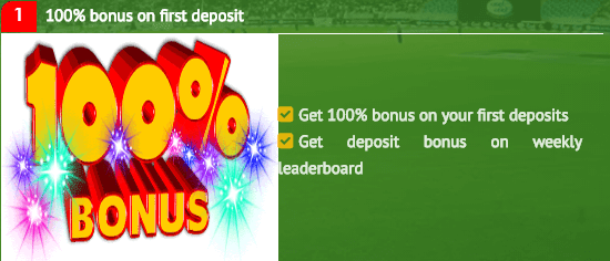 100% deposit bonus
