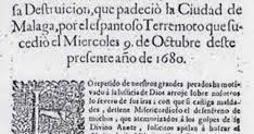 Memoria gráfica de España. El Terremoto de Málaga 1680.