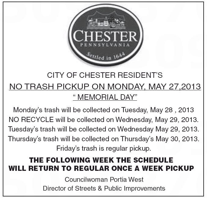 The Chester City Blog Is it trash day in Chester?