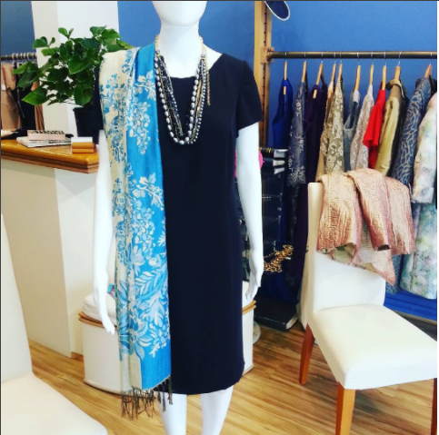 Dress up a black dress. Come here for a liitle black dress, made up to measure, in a washable crepe fabric.