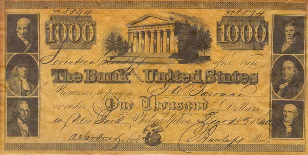 Infamous 8894 Bank Of The United States 1000 1840 Note Some It S A Joke An April Fools Day Prank 1932 Was In The Height Of Great Depression Tens Millions Lost Their Savings And Jobs 1000 Then Worth