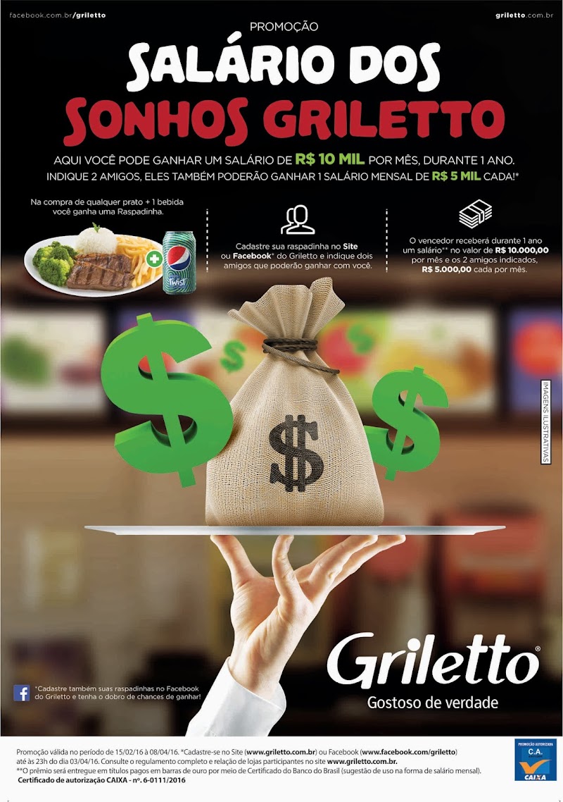Promoção do Griletto dará salário anual de R$ 120 mil Promoção do Griletto dará salário anual de R$ 120 mil