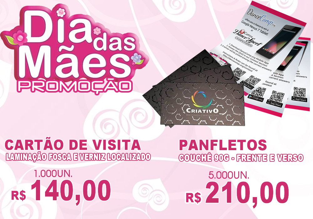 cartÃo de visita santo andrÉ grÁfica promoção dia das mães