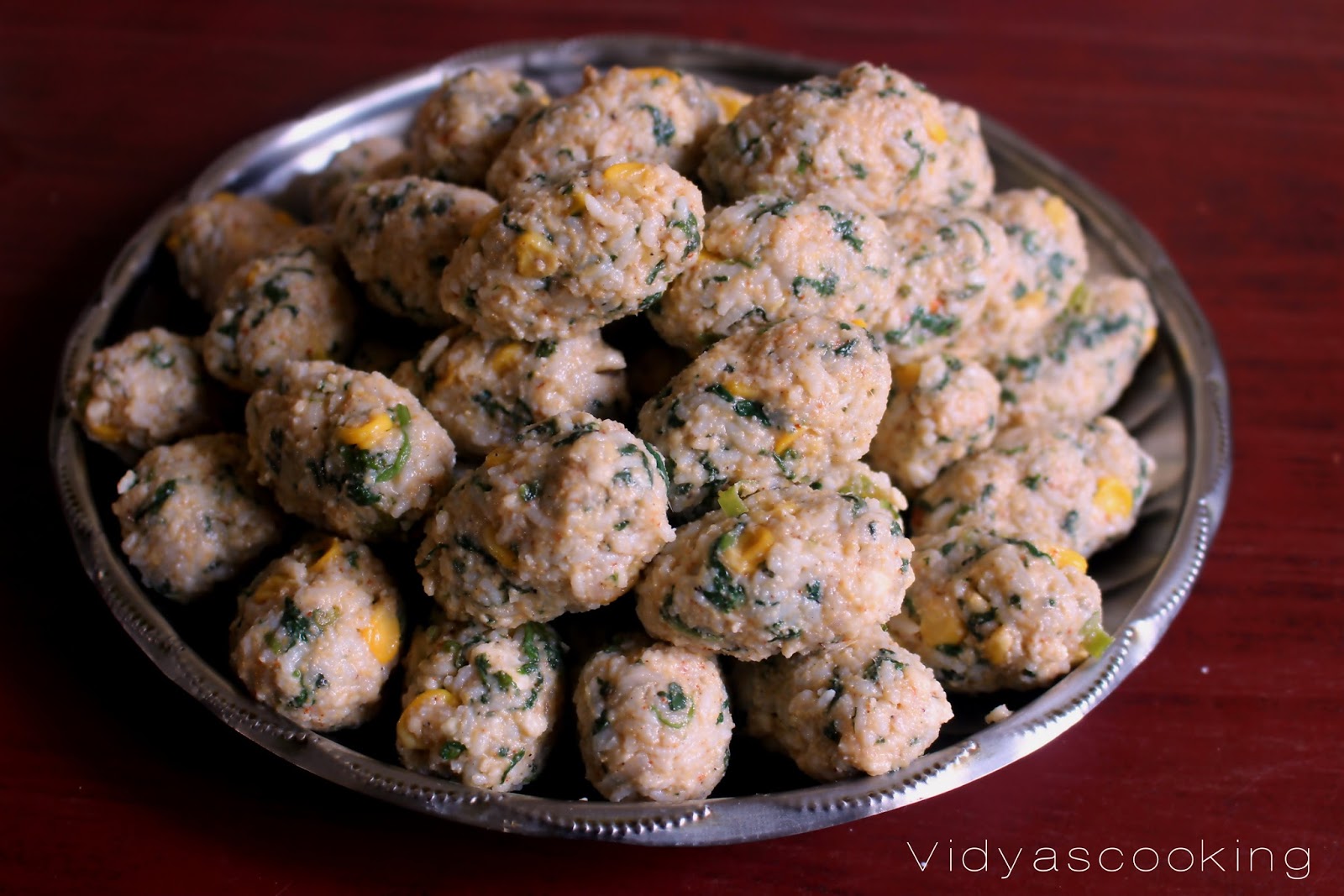 Spinach, Corn and Rice Croquettes Recipe (Cheesy Rice Cutlet)