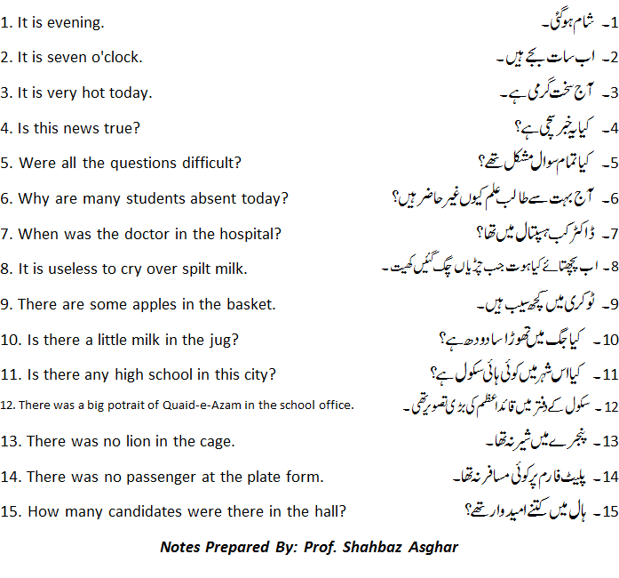 Eureka Study Aids English For Class 9 PB TRANSLATION FROM URDU 
