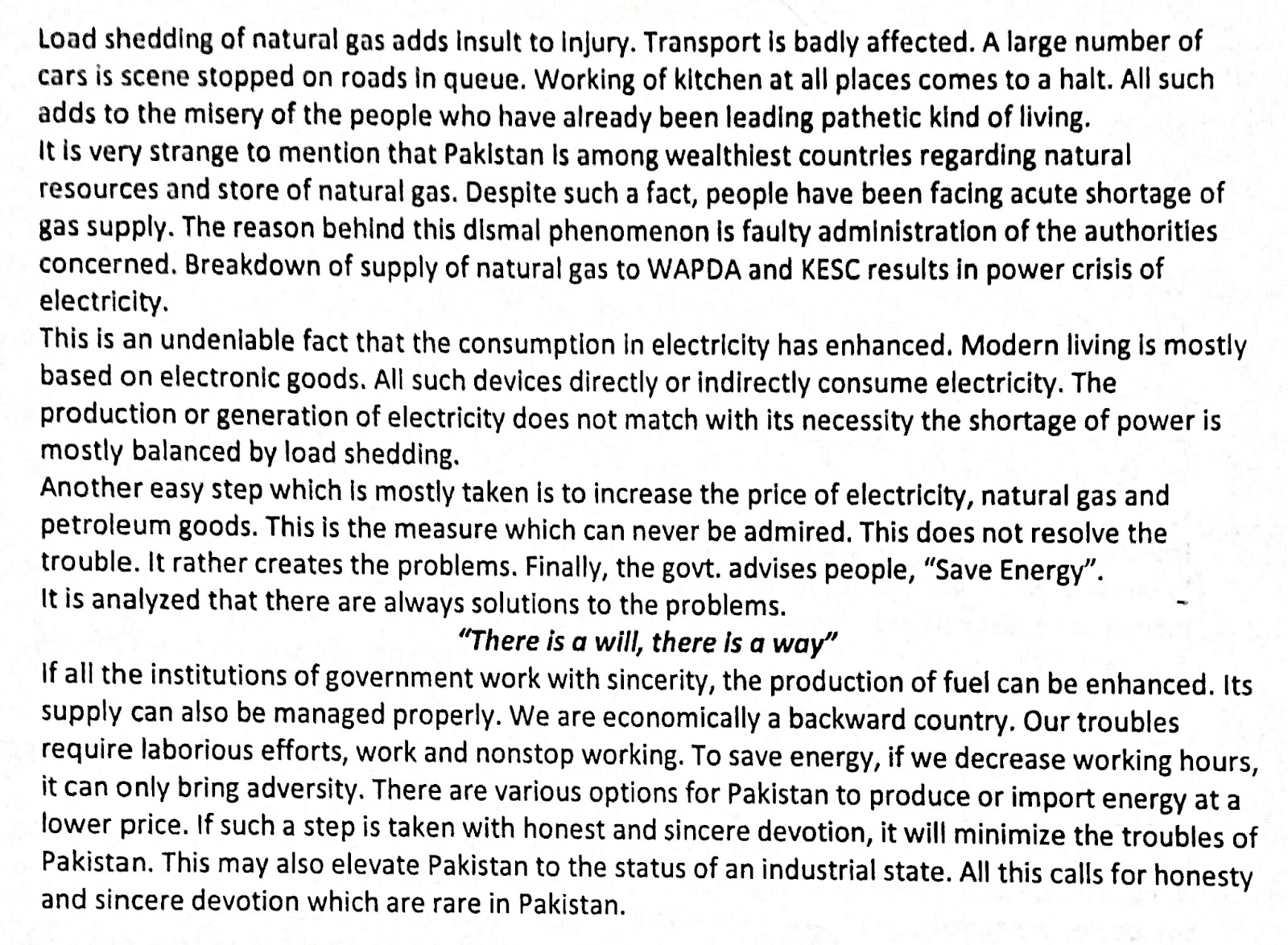 essay energy crisis in urdu