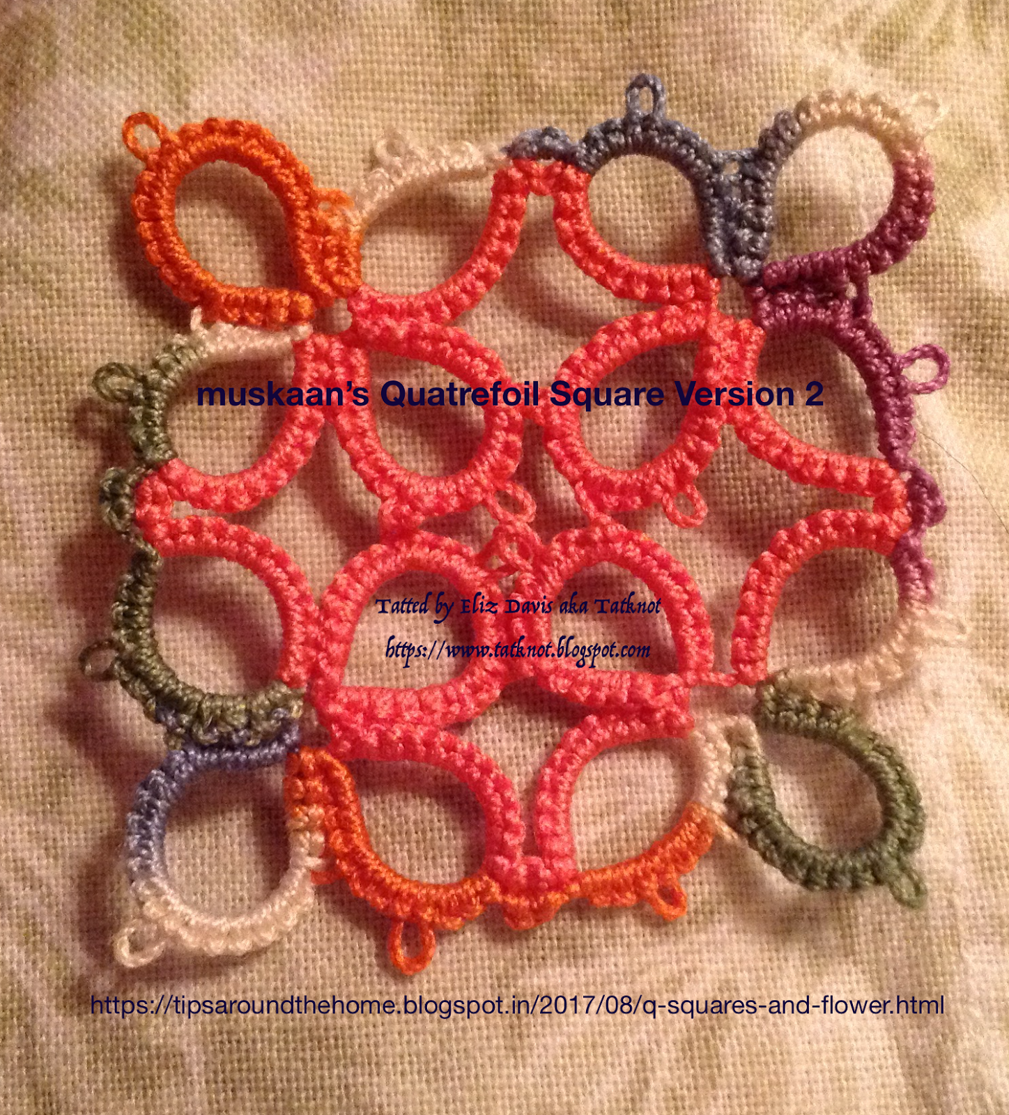 Tatting We make lace with lots of little knots! Muskaan's Quatrefoil