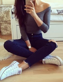 Women's Slash Neck Long Sleeve Sweater