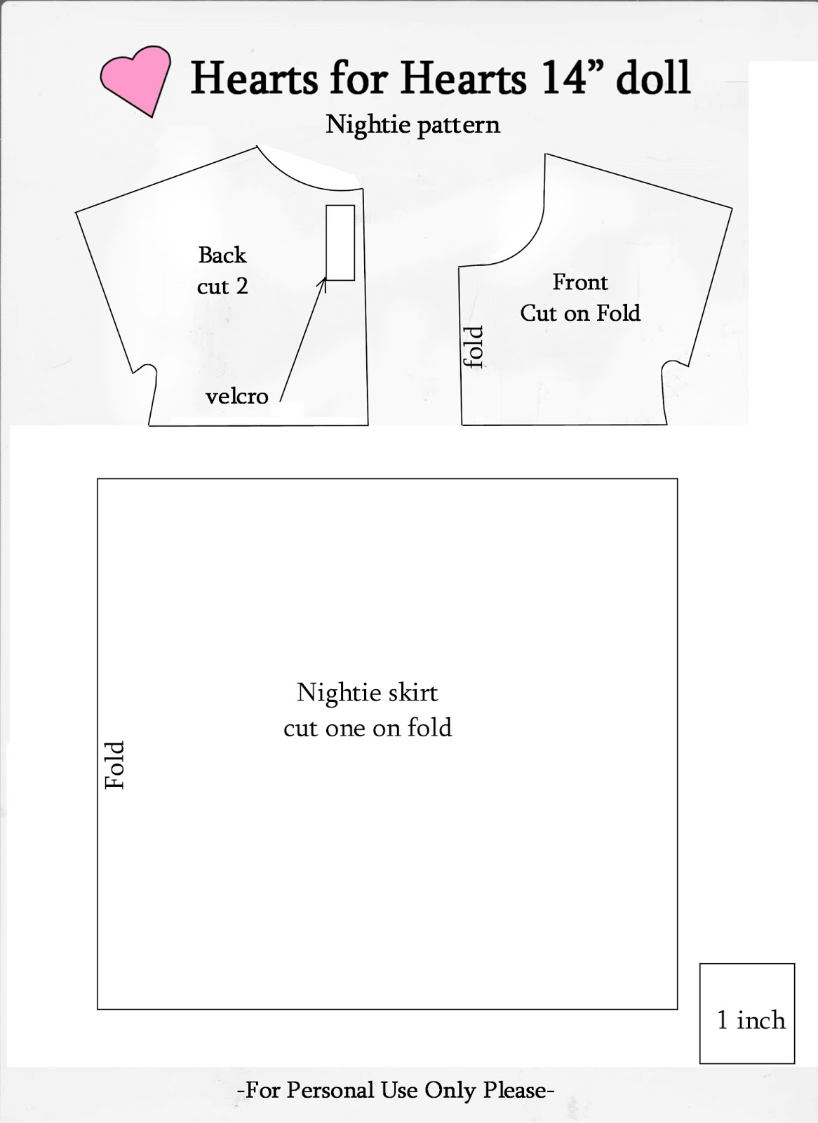 The Savage Dolls Hearts for Hearts Doll Nightie Pattern