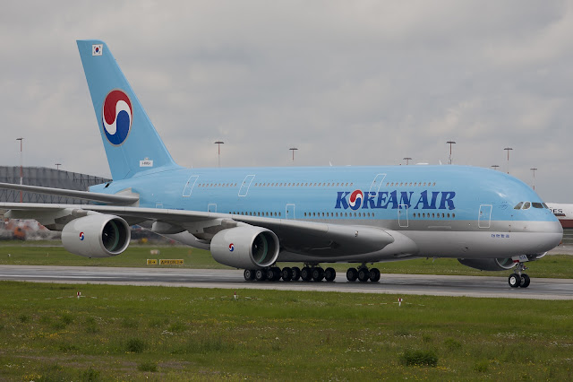 Korean Air Airbus A380-800 While Taxiing