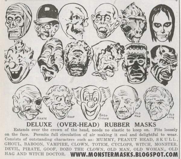 Early 60's Topstone Masks | Blood Curdling Blog of Monster Masks