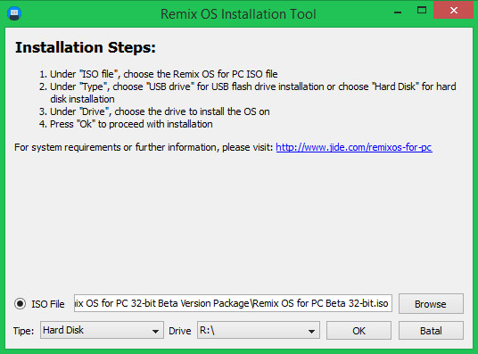 Cara Install Remix OS DualBoot Windows di Harddisk atau SSD