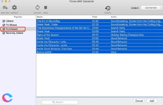 iTunes purchased files