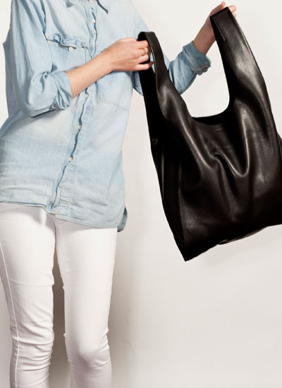 Simple but cleverly constructed, the leather version of Baggu ’s ...