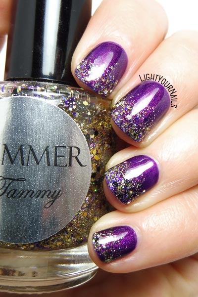 Purple and glitters gradient nail art #nailart #unghie #glitters #gradient #lightyournails