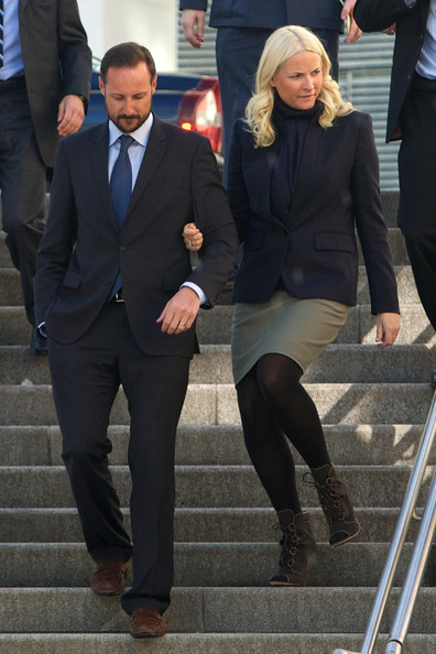 Prince Haakon of Norway and Princess Mette-Marit of Norway attend the Resources gone astray conference at Astrup Fearnley Museum 