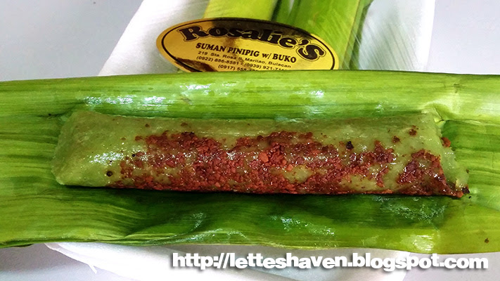 Lette's Haven: Rosalie's Suman Pinipig with Buko