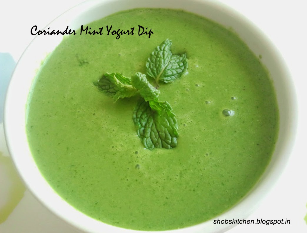 Coriander Mint and Yogurt Dip ShobsKitchen