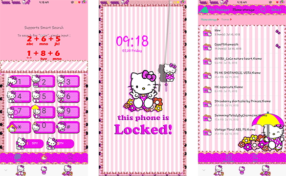 Oppo Theme: Oppo Hello Kitty Flower Polkadots Theme