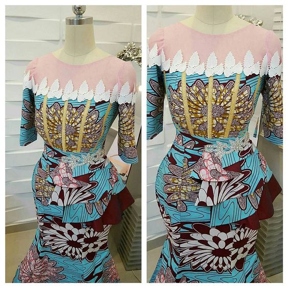 peplum ankara gown