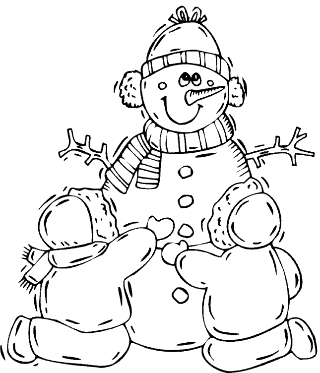 Snowman Coloring Pages for Kids >> Disney Coloring Pages