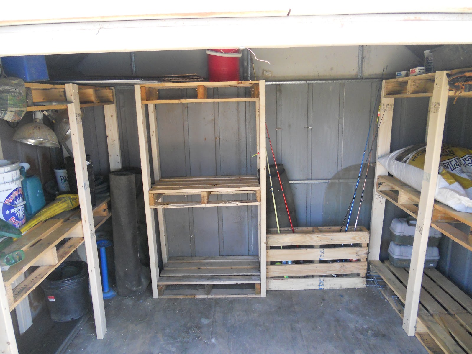 pallet palace: storage shed organization system from