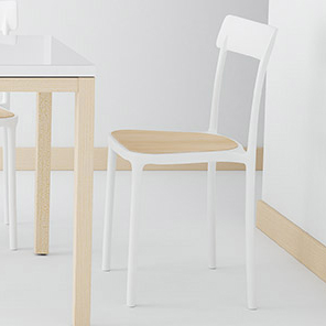 Apilable y bicolor escandinavo silla cocina apilable nórdica