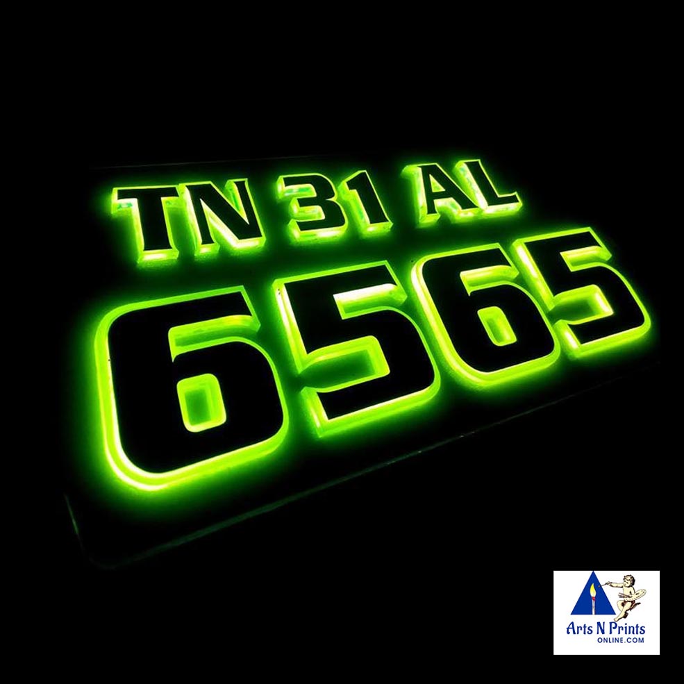 LED number plates for cars and bikes