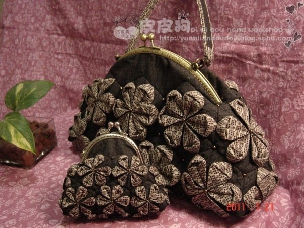 Tina's handicraft : how to make a purse with tailoring flowers