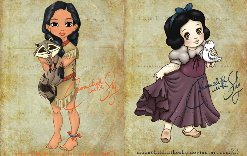 Senhorita Meow Princesas da Disney como crianças. Senhorita Meow Princesas da Disney como crianças. Ilustrações