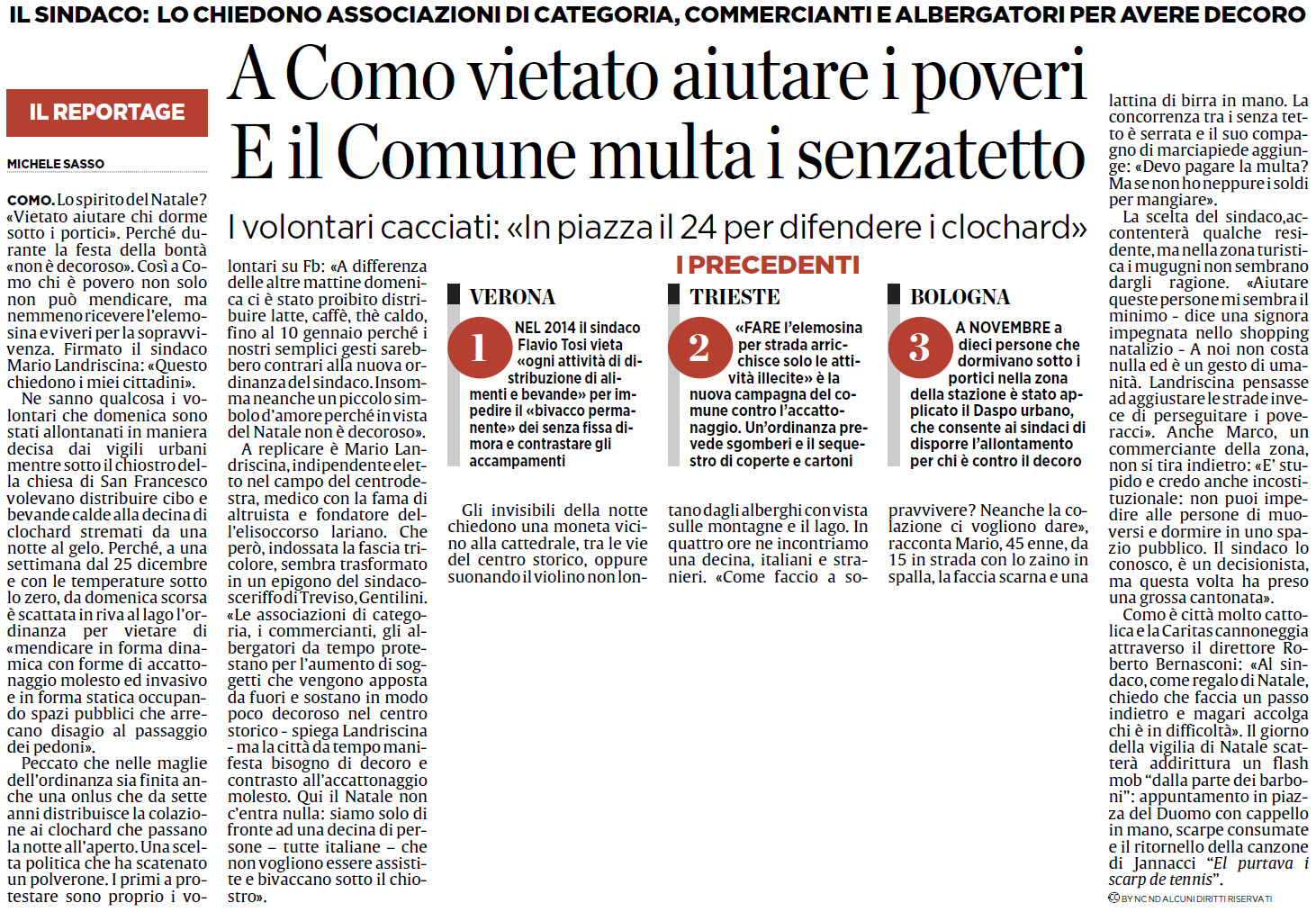 Alassiofutura Como A Como Vietato Aiutare I Poveri E Il Comune Multa I Senzatetto