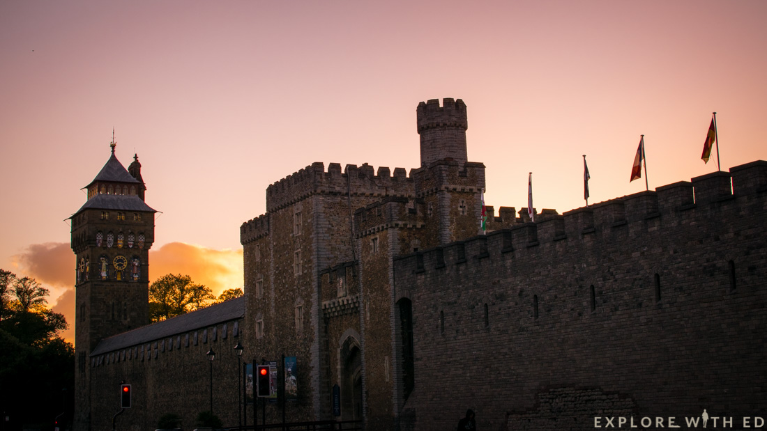 Cardiff Castle, Sunset in Cardiff