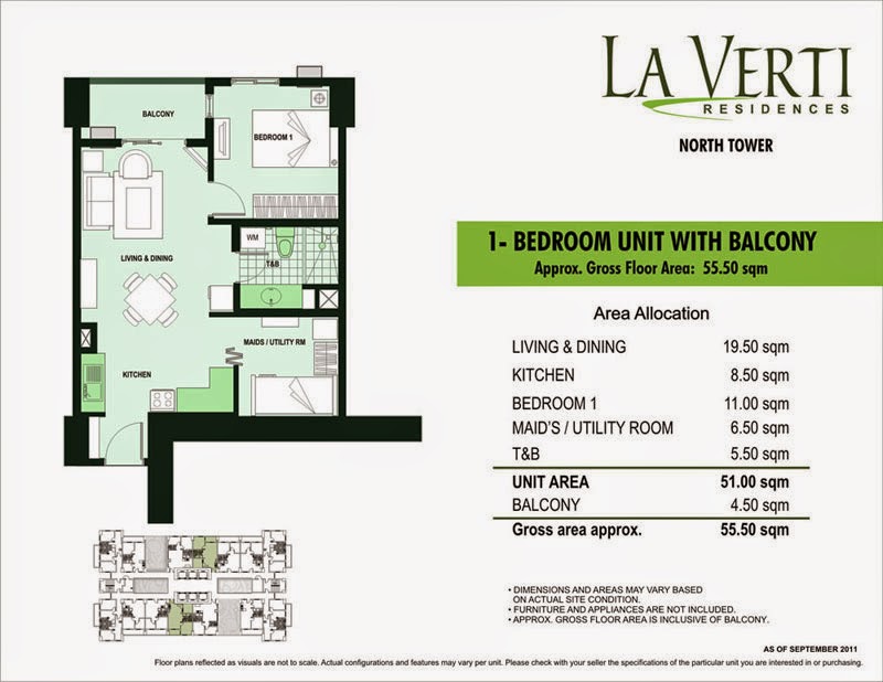 La Verti Residences 1-Bedroom Unit 55.50 sqm La Verti Residences 1-Bedroom Unit 55.50 sqm