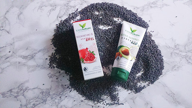 PIELĘGNACJA WŁOSÓW Z COSNATURE/ REGENERUJĄCY OLEJEK Z OWOCU GRANATU / MASKA Z AWOKADO I MIGDAŁAMI