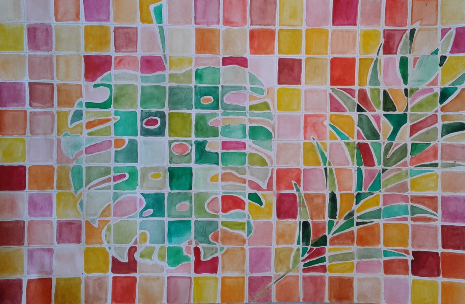 a faithful attempt Watercolour Grid Paintings