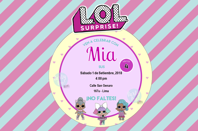 L O L Surprise Invitaciones Digitales Party Pop