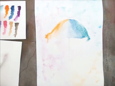 Pintando com Aquarela: Guarda-Chuva Pintando com Aquarela: Guarda-Chuva