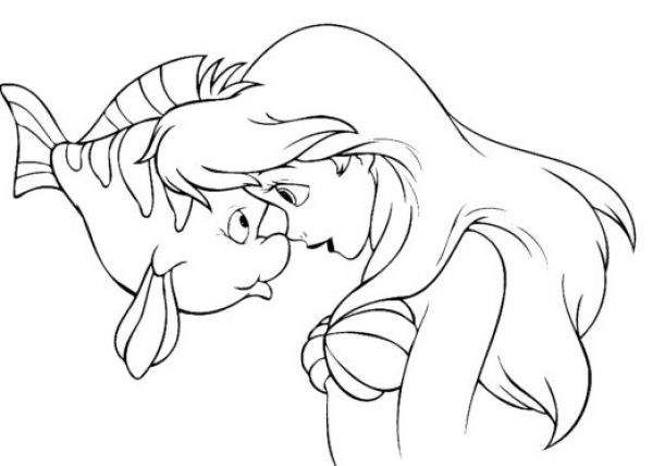 little mermaid coloring page