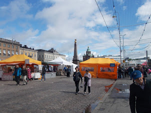 Stalls on Market Square.in Helsinki.