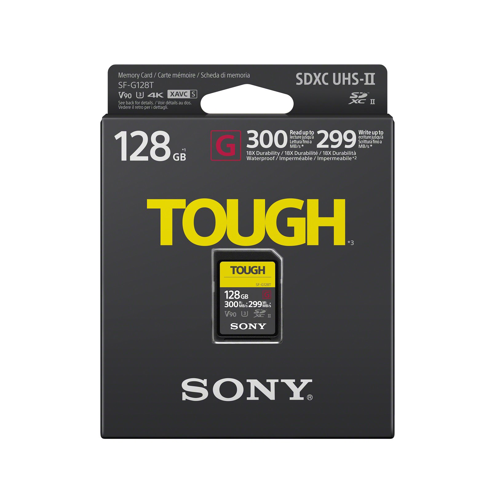 Упаковка карты памяти Sony SDXC SF-G128T U3 UHS-II V90