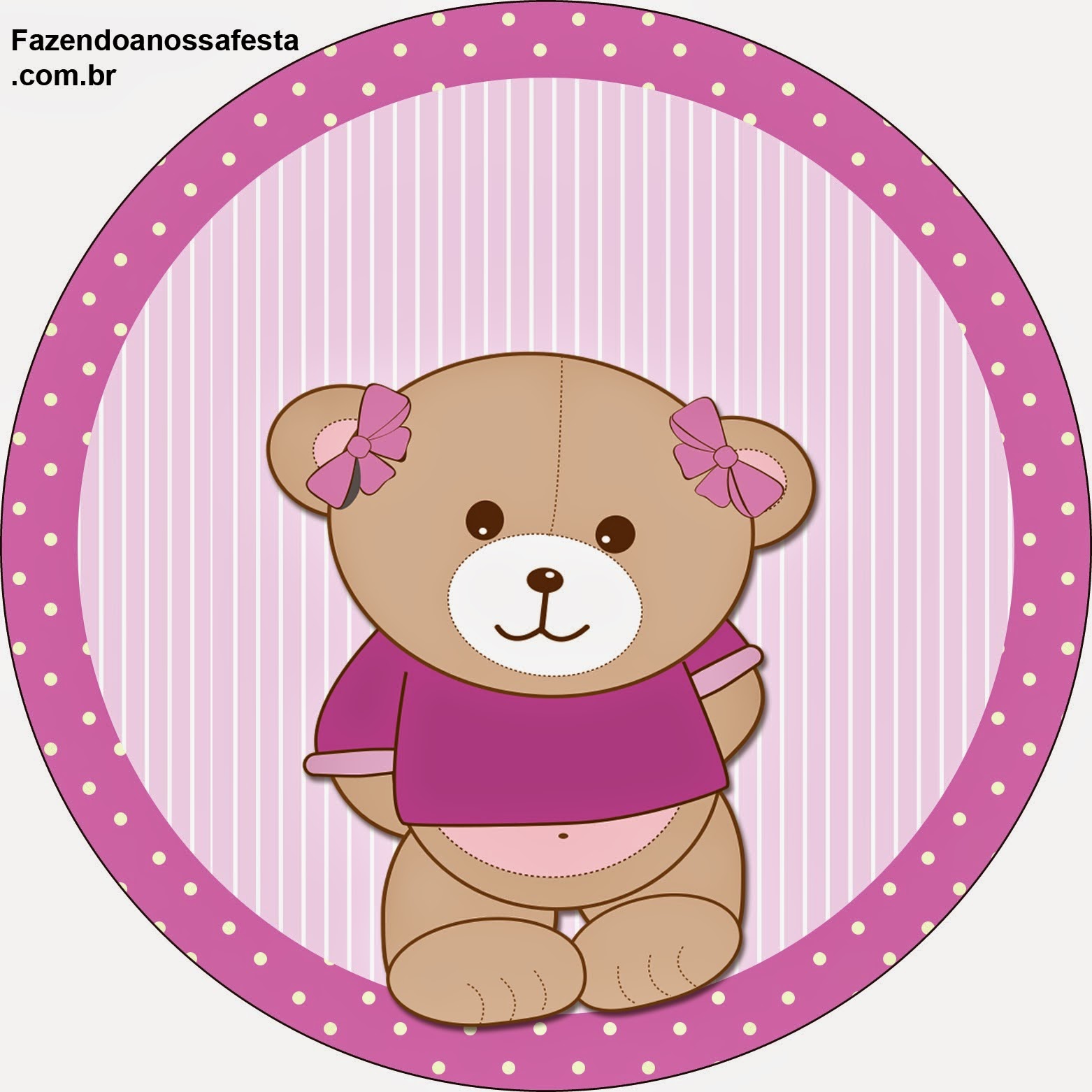 Cute Girl Bear in Lilac Toppers or Free Printable Candy Bar Labels.