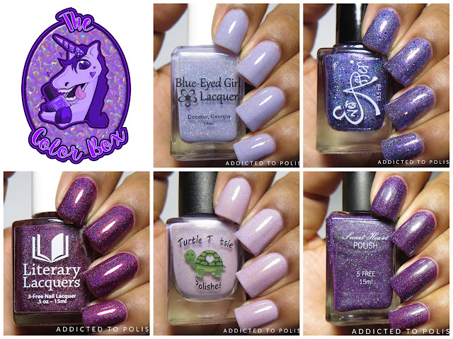 Addicted to Polish: The Color Box - Purple All the Things Swatches and  Review