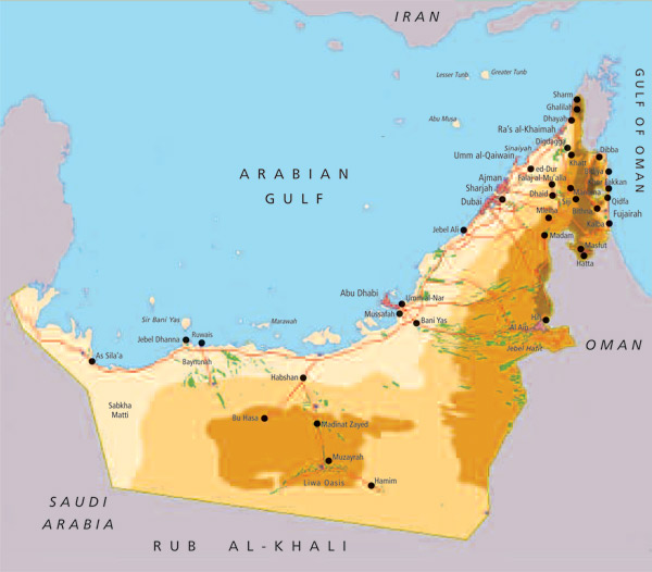 UNITED ARAB EMIRATES - GEOGRAPHICAL MAPS OF UNITED ARAB EMIRATES