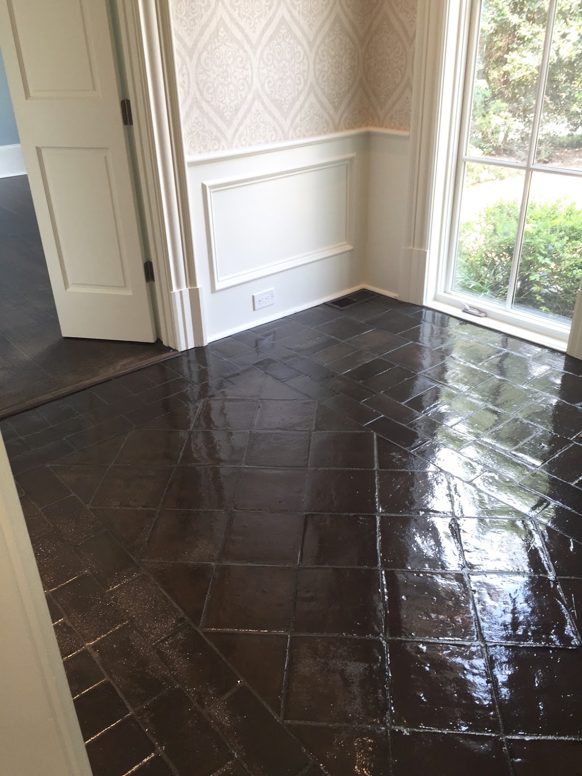 BEFORE AND AFTER STAINING SALTILLO TILE design indulgence