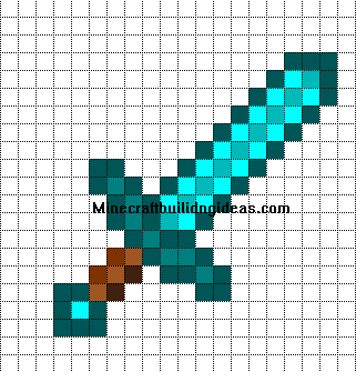Minecraft Pixel Art Templates Diamond Sword