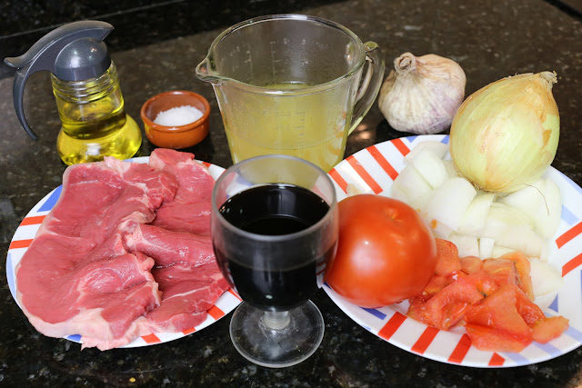 Ingredientes para lomo de ternera en salsa